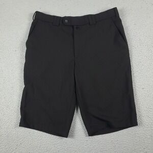 Meyer Shorts Mens Waist Size 34 Black Casual Flat Front Chino *